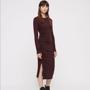 ALL SAINTS Maroon Tina Dress